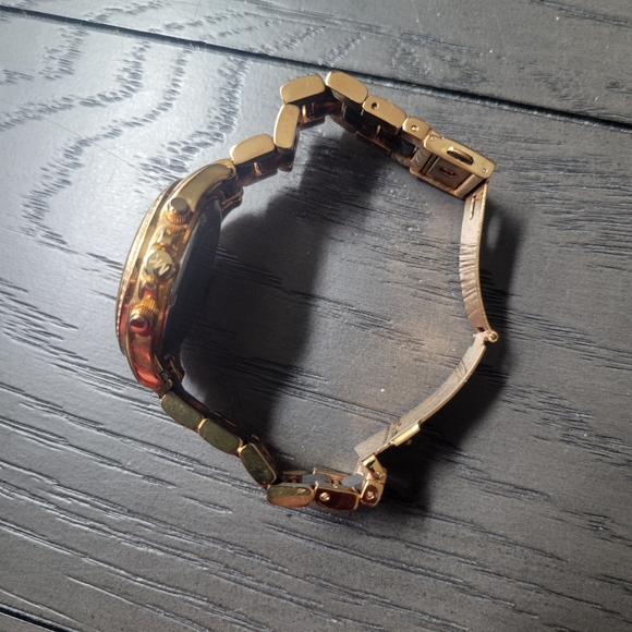 MICHAEL KORS WOMEN'S BLAIR CHRONO DATE ROSE GOLD-TONE/TORTOISE WRIST WATCH - Picture 3 of 8